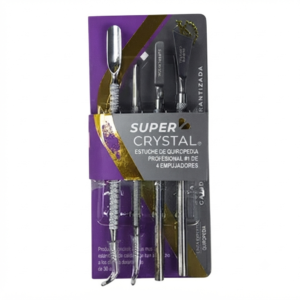 ESTUCHE DE PEDICURE Y QUIROPEDIA PROFESIONAL X4 SUPER CRYSTAL