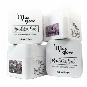 BUILDER GEL GLITTEER ENV BLANCO 15GR MAXGLOW