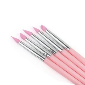 PINCEL DE GOMA ROSADO X5