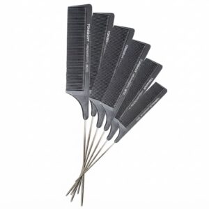 PEINE DE PELUQUERIA CON PUNTA DE PLASTICO X12