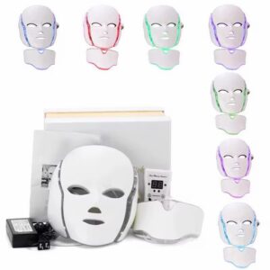 MASCARA LED FACIAL 7 COLORES CON CUELLO